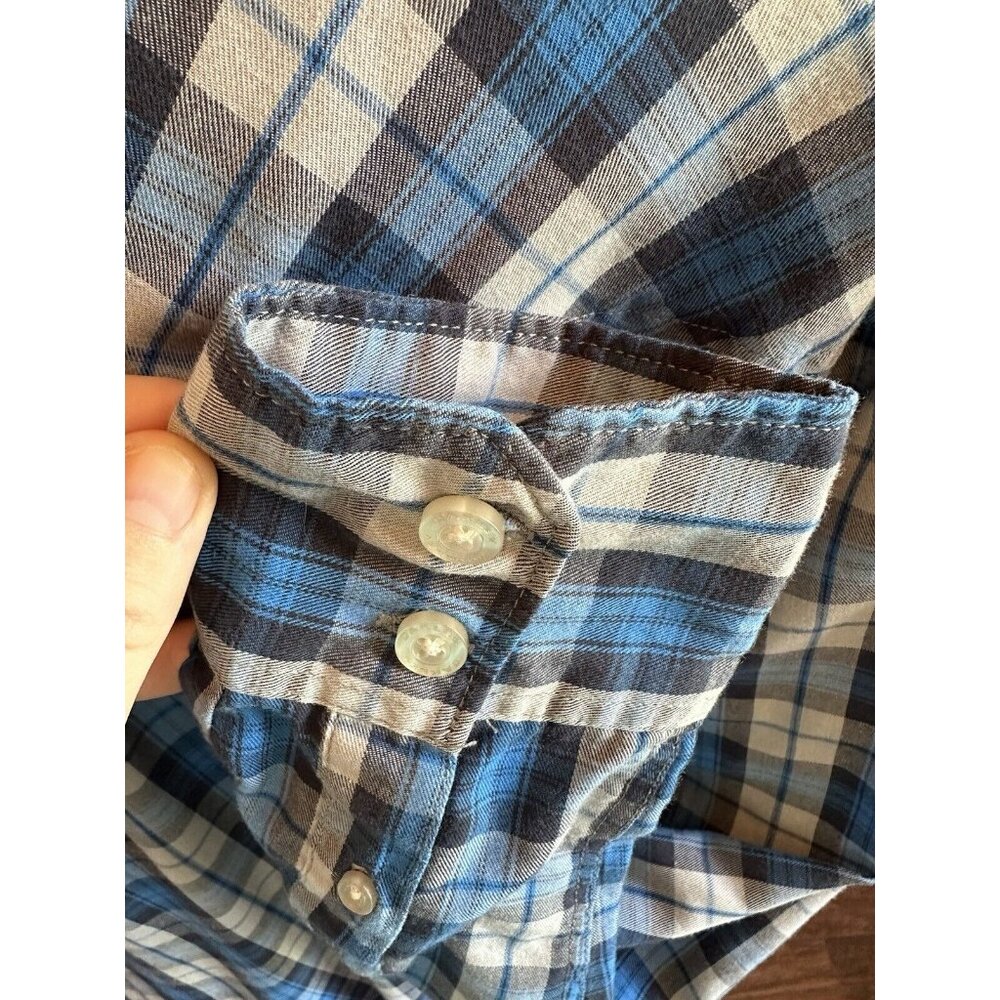 Oakley‎ Mens Size Medium Long Sleeve Button Down Shirt Regular Fit Blue Plaid - Picture 5 of 6